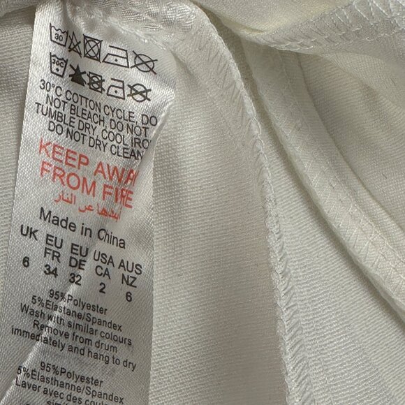 PLT WOMENS TOP SIZE 2 CREAM WOVEN LACE UP PLUNGE DETAIL LONG SLEEVE SEXY TOP NWT - Picture 9 of 12